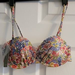 J Crew Women's underwire bikini top in Liberty fabric 32C, New with tags
